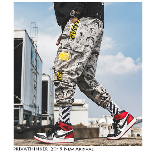 Privathinker Men Japanese Streetwear Full Print Joggers Pants 2019 Man Korean Fashion Cargo Pants Males Designer Harem Pants