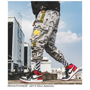 Privathinker Men Japanese Streetwear Full Print Joggers Pants 2019 Man Korean Fashion Cargo Pants Males Designer Harem Pants