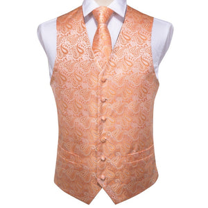 DiBanGu Top 9 styles Vest for Men Silver Red Orange Blue Men's Vest Suit Business Wedding Party Occasion Hanky Cufflinks Vests