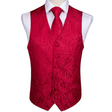 Load image into Gallery viewer, DiBanGu Top 9 styles Vest for Men Silver Red Orange Blue Men&#39;s Vest Suit Business Wedding Party Occasion Hanky Cufflinks Vests