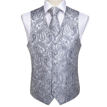 Load image into Gallery viewer, DiBanGu Top 9 styles Vest for Men Silver Red Orange Blue Men&#39;s Vest Suit Business Wedding Party Occasion Hanky Cufflinks Vests