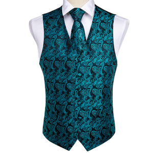 DiBanGu Top 9 styles Vest for Men Silver Red Orange Blue Men's Vest Suit Business Wedding Party Occasion Hanky Cufflinks Vests